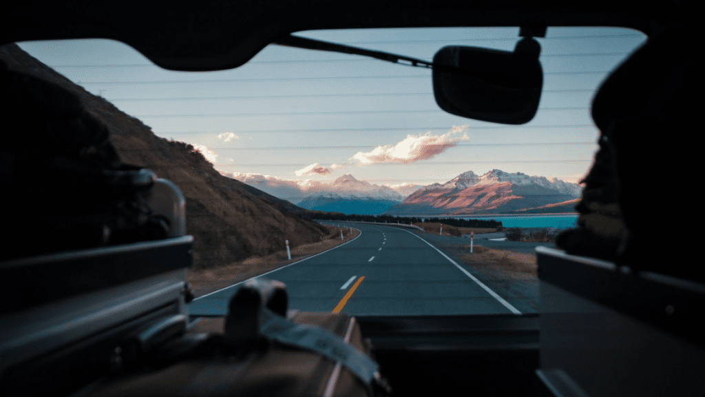 A car going on nz roads for a summer road trip